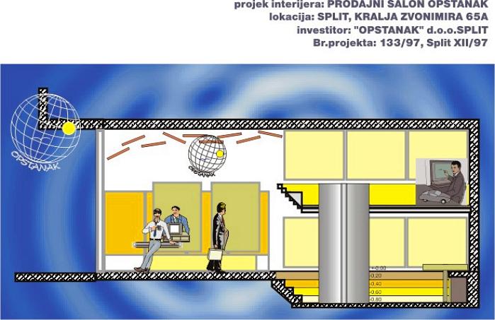 Prodajni salon OPSTANAK Split (1999)